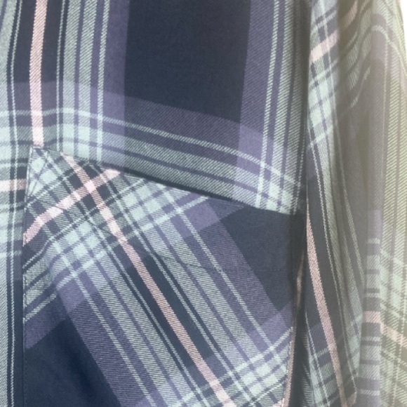 HOUSEOFJOR blue plaid printed button up // XL - Picture 4 of 8